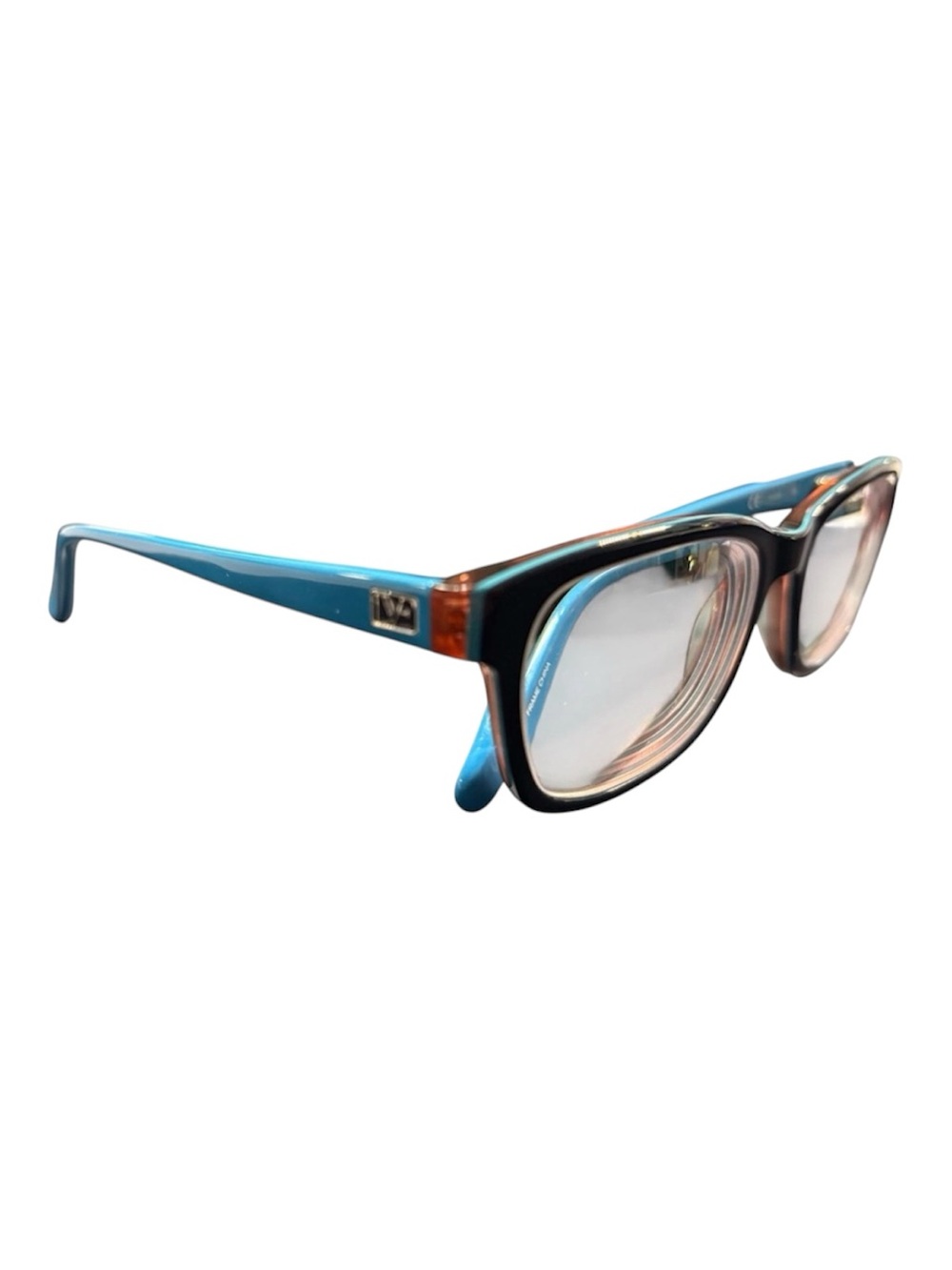Diane Von Furstenberg Two-Tone Turquoise Blue and Brown Women's Glasses